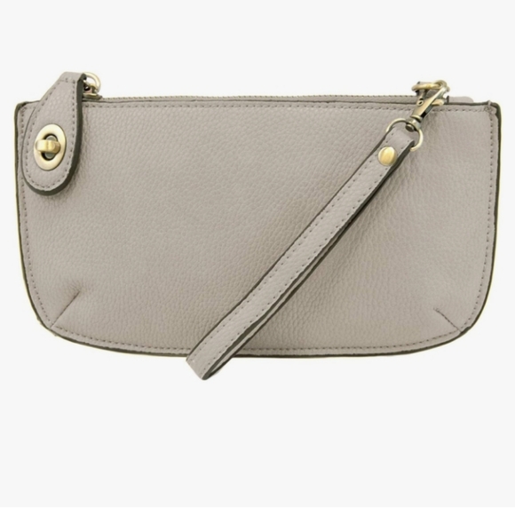 Joy Susan- Pebbled Vegan Leather Crossbody/Wristlet/Clutch (Gray) - Picture 1 of 4